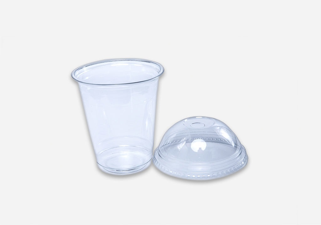 12OZ Plastic Pet Glass with Dome Lid